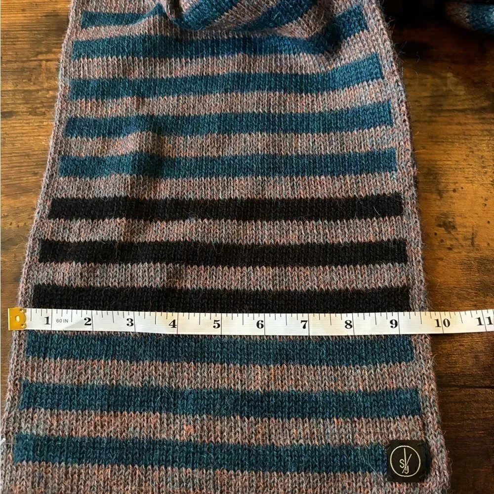 Spratters And Jayne Handcrafted Geometric Alpaca Scarf / NWOT